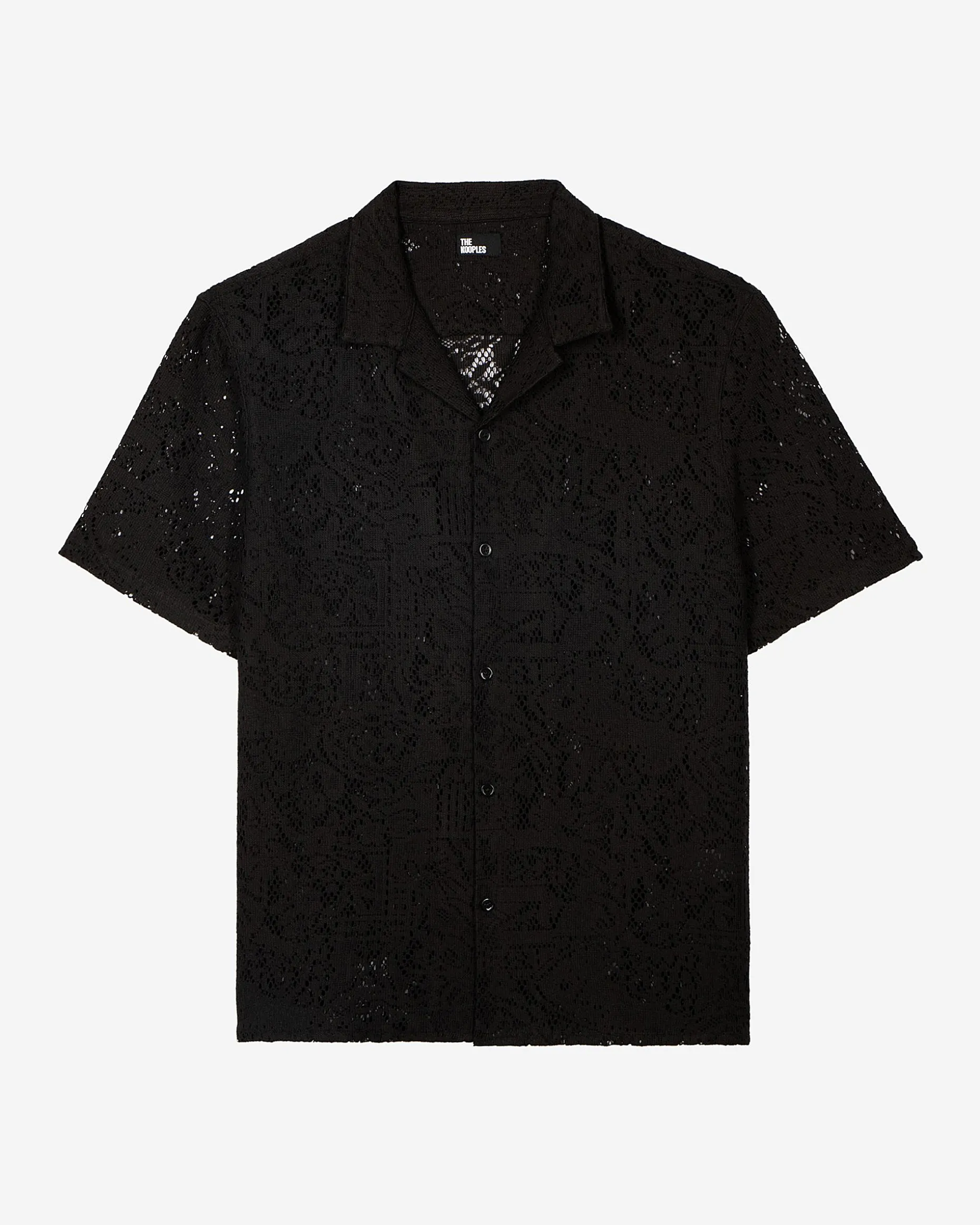 Chemise manches courtes en dentelle noire