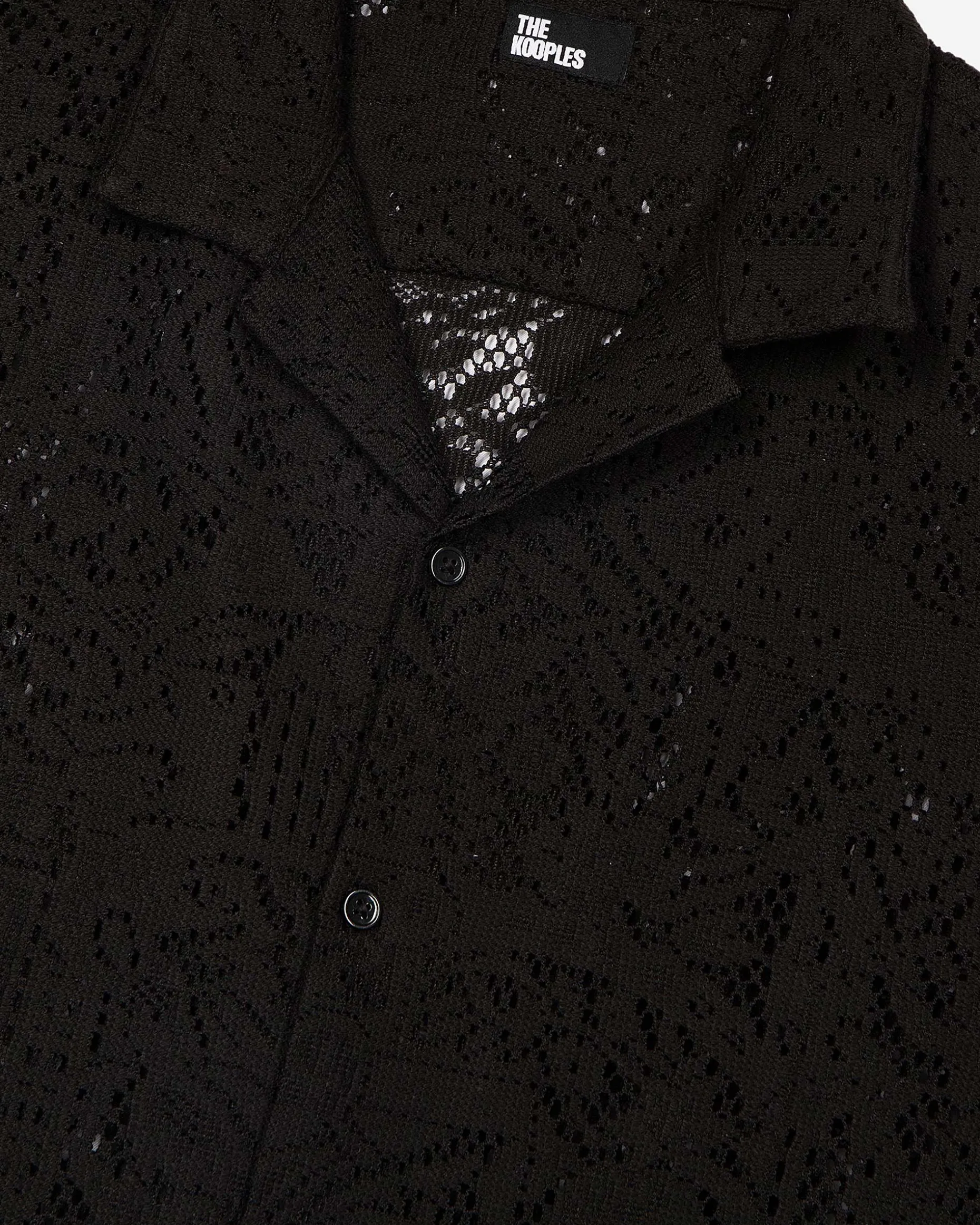 Chemise manches courtes en dentelle noire