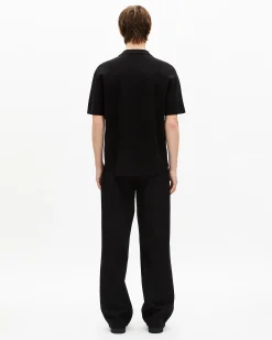 Chemise manches courtes en maille noire