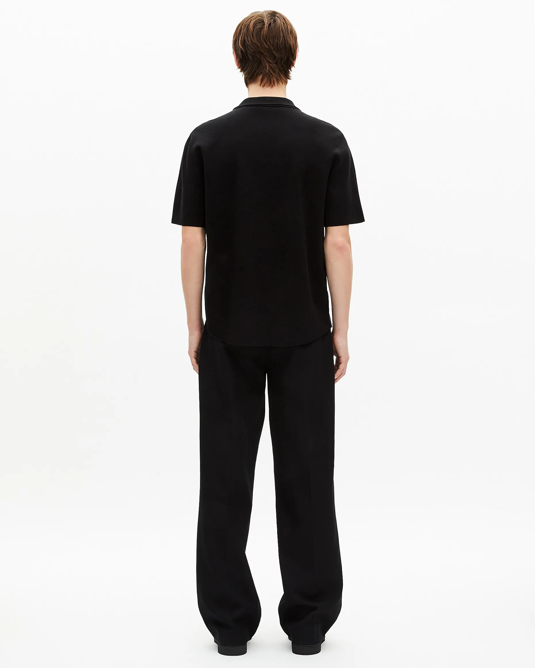 Chemise manches courtes en maille noire