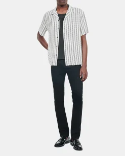 Chemise manches courtes imprimé pied de poule