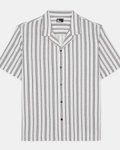 Chemise manches courtes imprimé pied de poule
