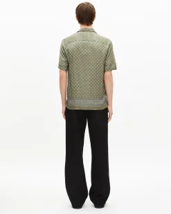 Chemise manches courtes imprimé bandana kaki