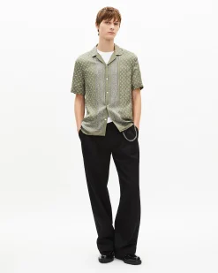 Chemise manches courtes imprimé bandana kaki