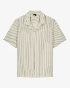 Chemise manches courtes rayée blanche
