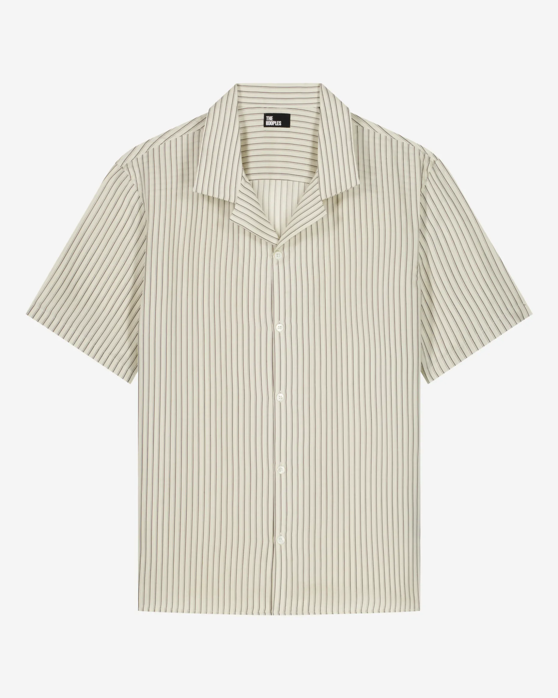 Chemise manches courtes rayée blanche