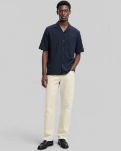 Chemise manches courtes unie marine