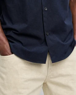 Chemise manches courtes unie marine