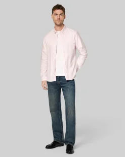 Chemise à rayures blanche et rose