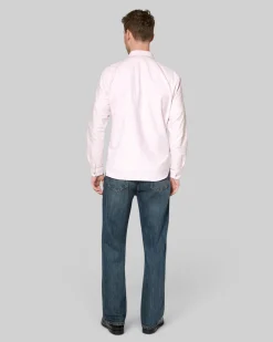 Chemise à rayures blanche et rose
