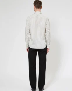 Chemise à rayures écrue