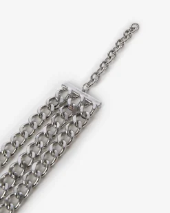 Collier chaînes argentée
