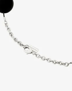 Collier pendentif cœur avec perles noir