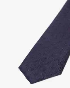 Cravate en soie bleu marine