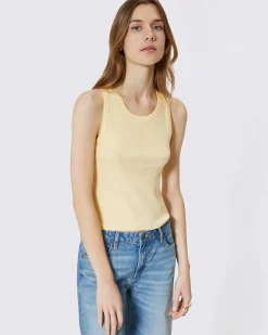 Débardeur en coton avec blason jaune