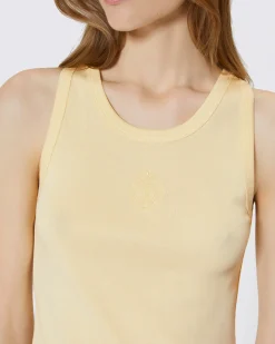 Débardeur en coton avec blason jaune
