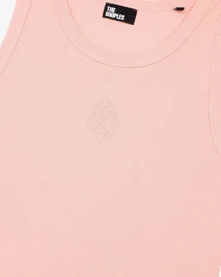 Débardeur en coton avec blason rose