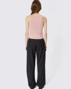 Débardeur en coton avec blason rose