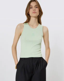 Débardeur en coton avec blason vert