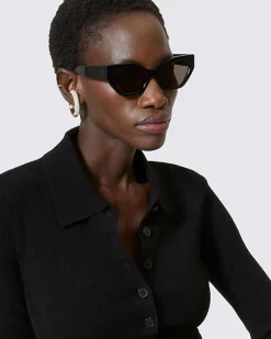 Ear cuff avec strass doré et noir