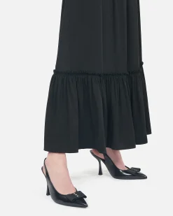 Escarpins en cuir à bride arrière noirs