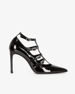 Escarpins à talons avec brides noirs