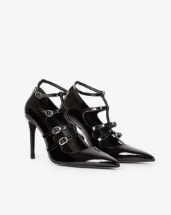 Escarpins à talons avec brides noirs