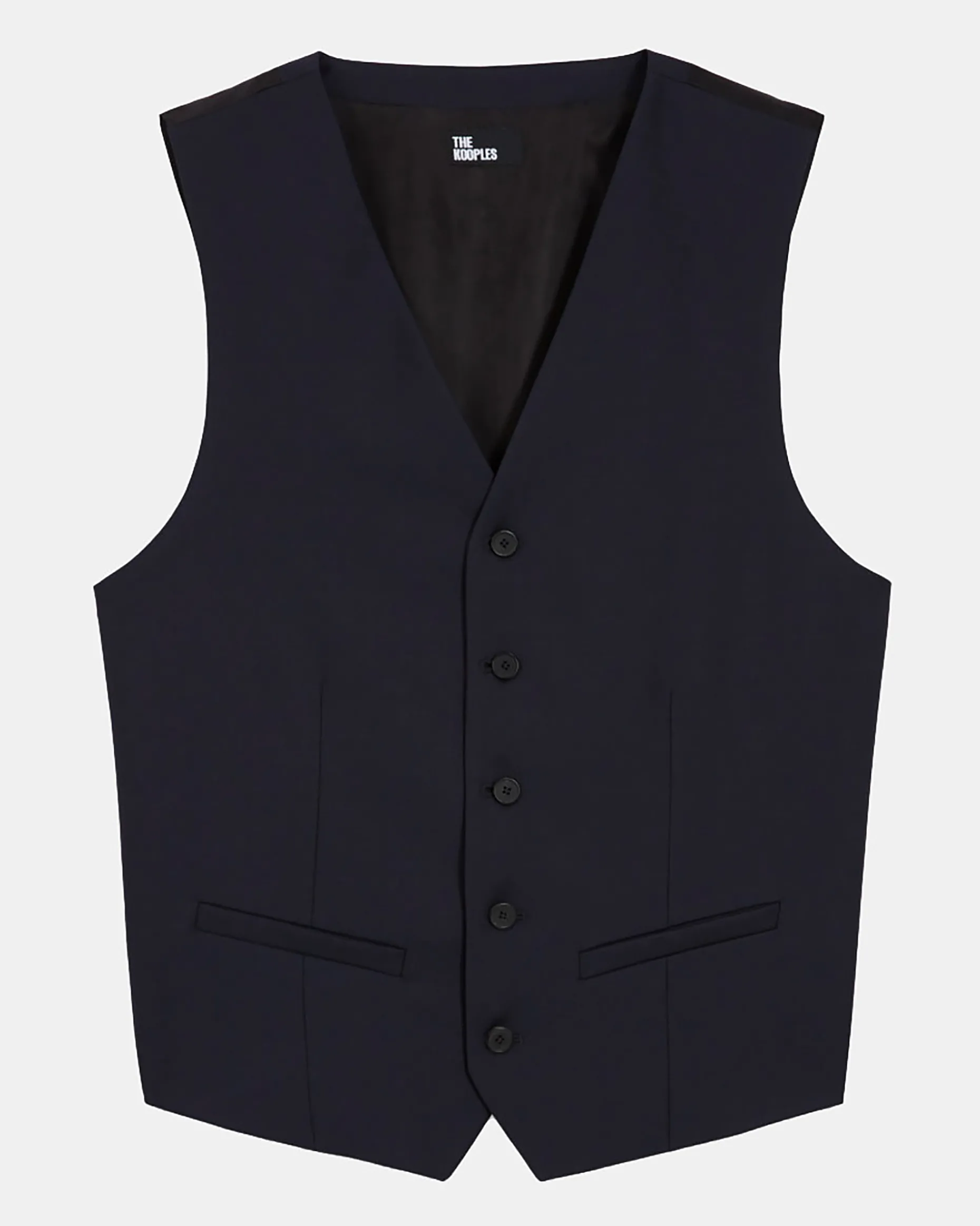 Gilet de costume en laine bleu marine