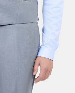 Gilet de costume en laine coupe ajustée bleu clair