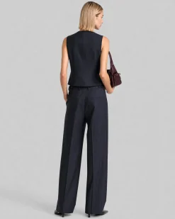 Gilet de costume en laine marine