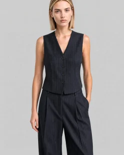 Gilet de costume en laine marine