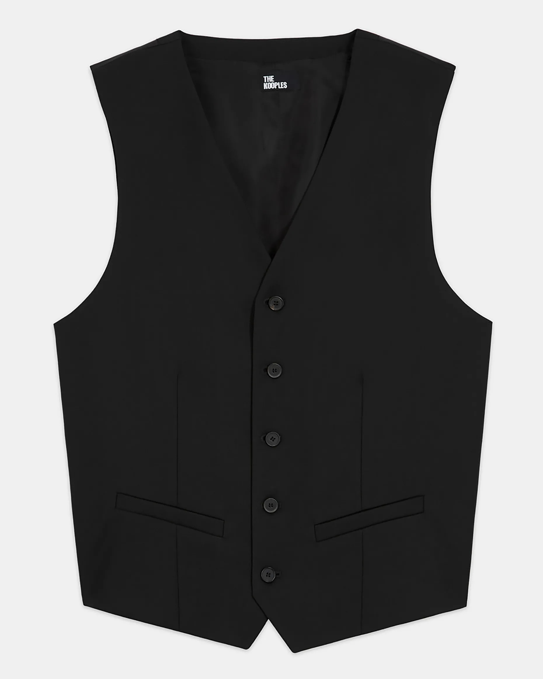 Gilet de costume en laine noir coupe tailleur