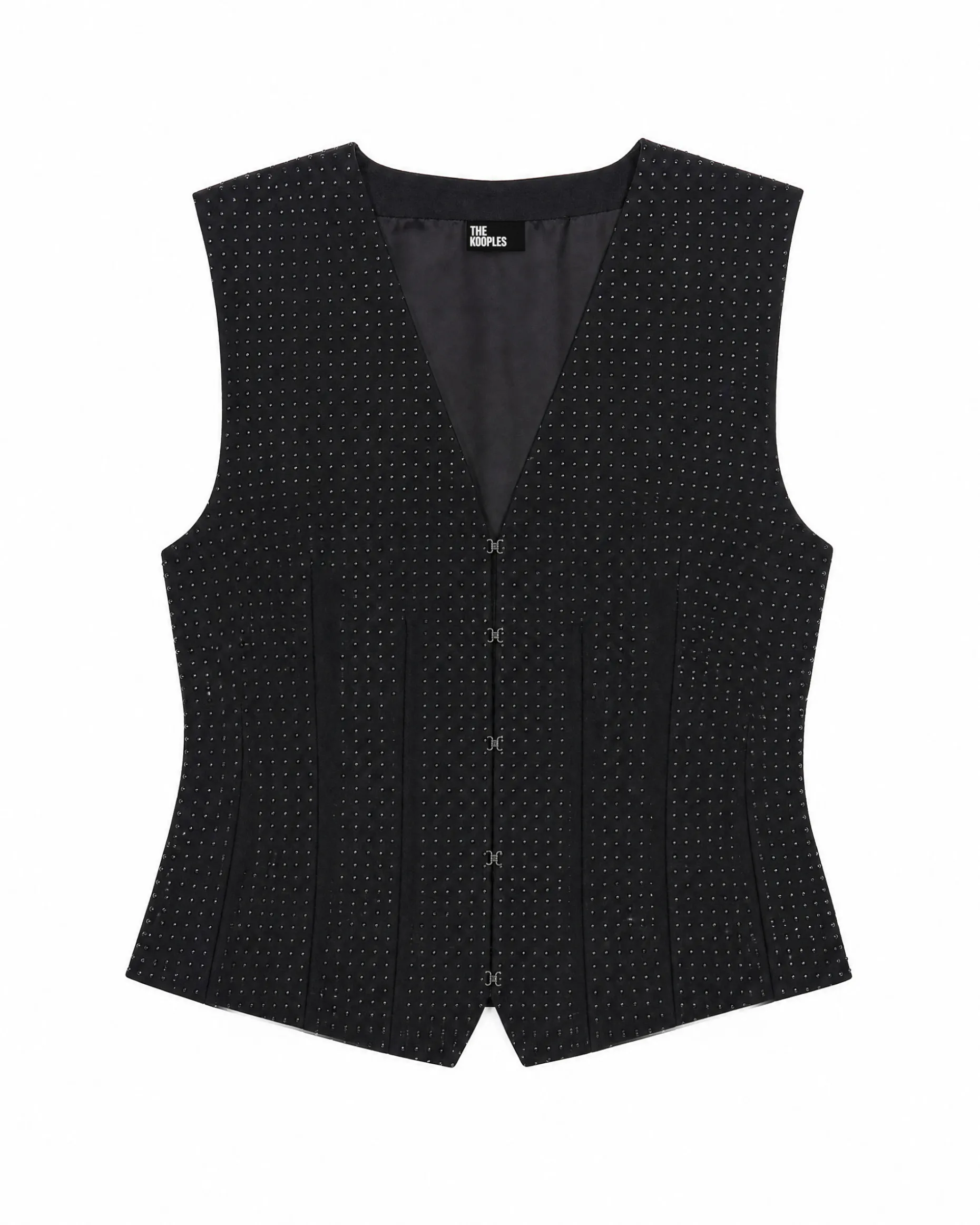 Gilet en laine mélangée strassé noir