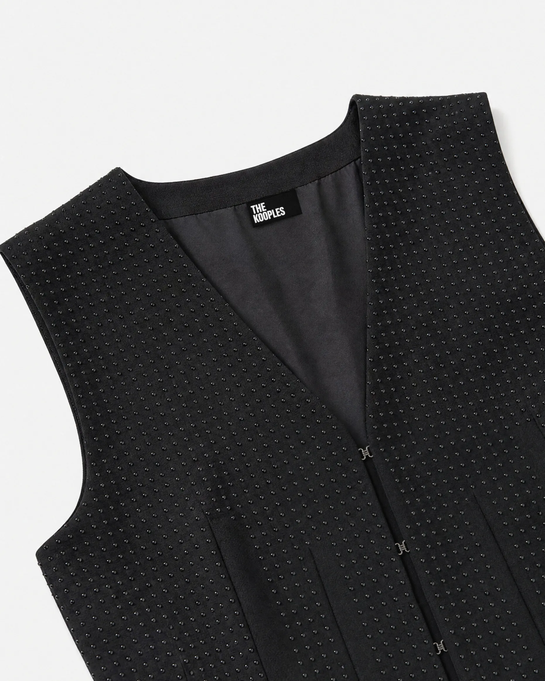 Gilet en laine mélangée strassé noir