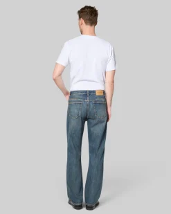 Jean droit bleu gris
