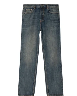Jean droit bleu gris