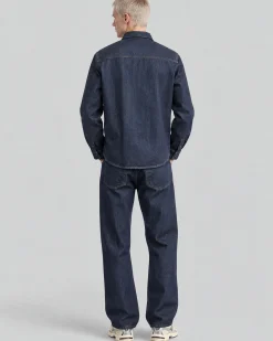Jean droit brut bleu