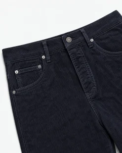 Jean droit en velours marine