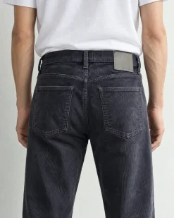 Jean droit en velours marine