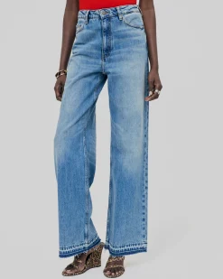 Jean large bleu