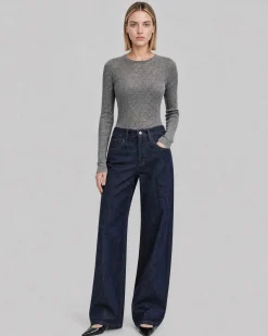 Jean large bleu foncé