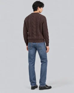 Jean slim délavage bleu moyen