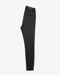 Jean slim effet cuir noir
