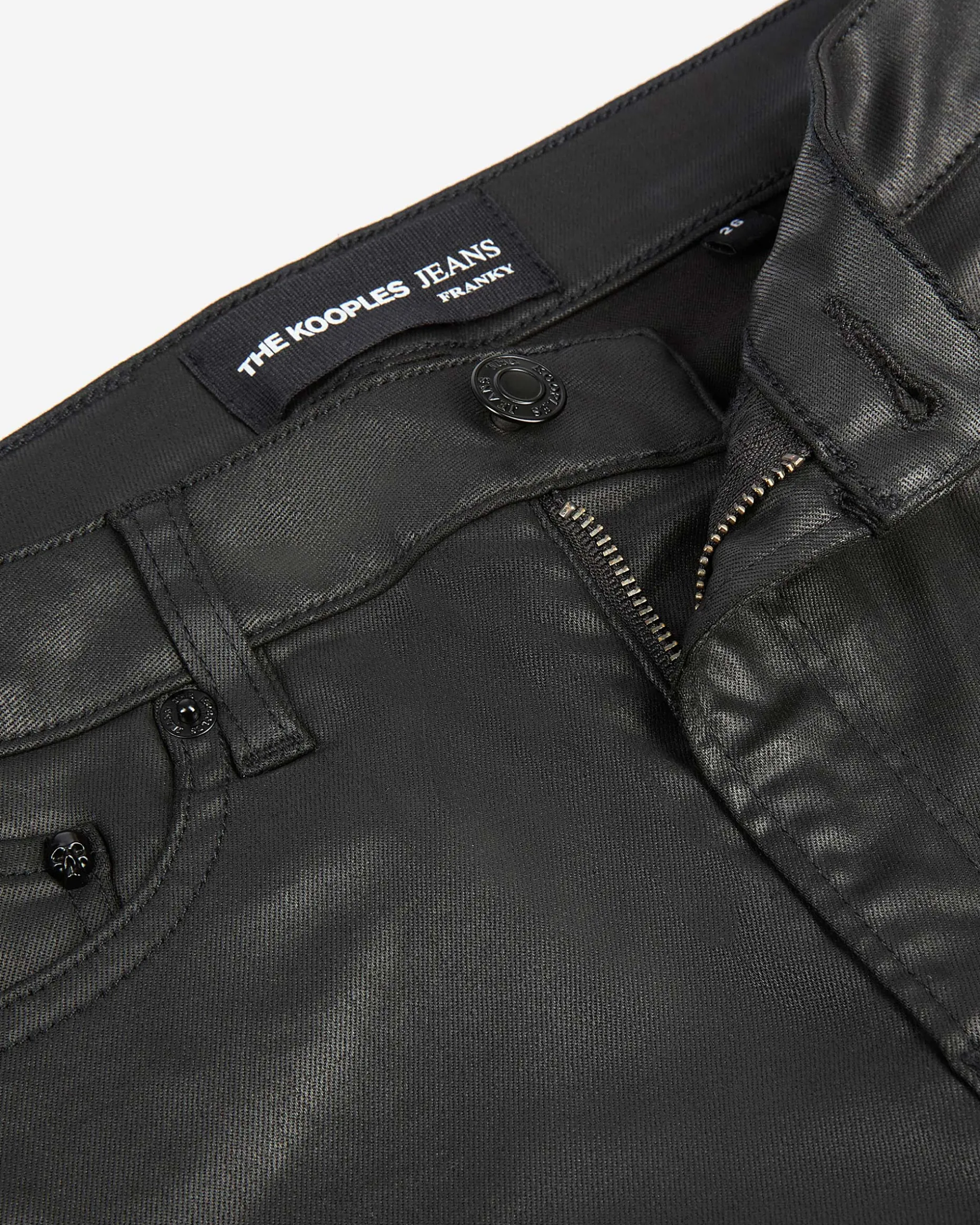 Jean slim effet cuir noir