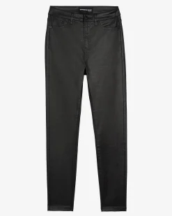 Jean slim effet cuir noir