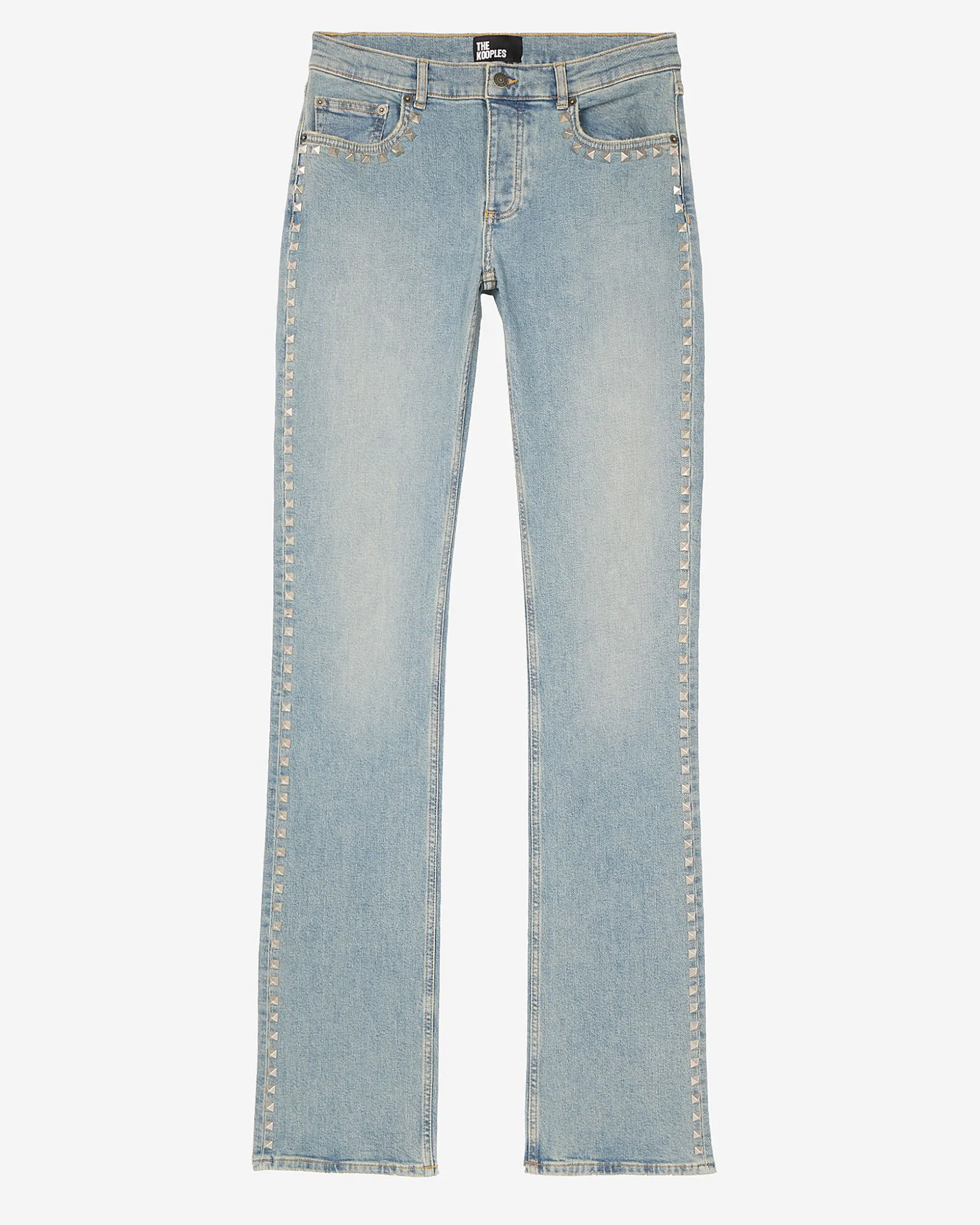 Jean slim long avec studs bleu