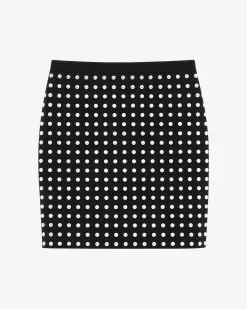 Jupe courte avec clous noire