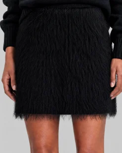 Jupe courte effet franges noire