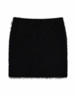 Jupe courte effet franges noire