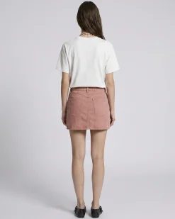 Jupe courte en denim rose